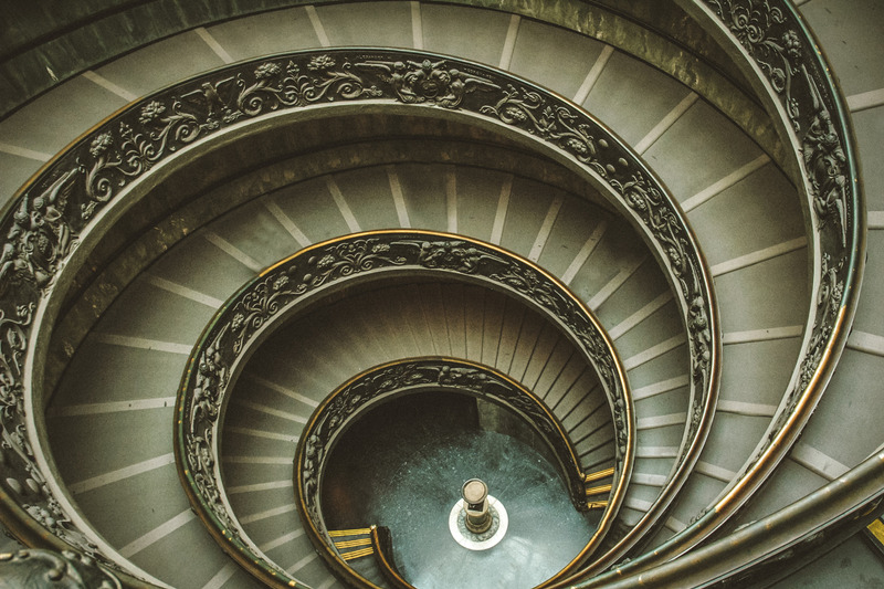 Famous Vatican winding staircase Rome